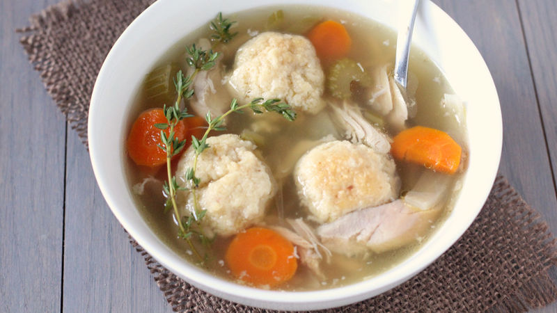 Bowl of Chicken Matzah Ball Soup