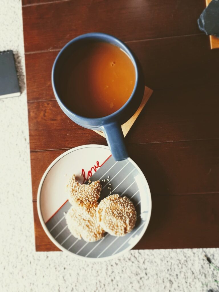 Tahini cookies and tea.