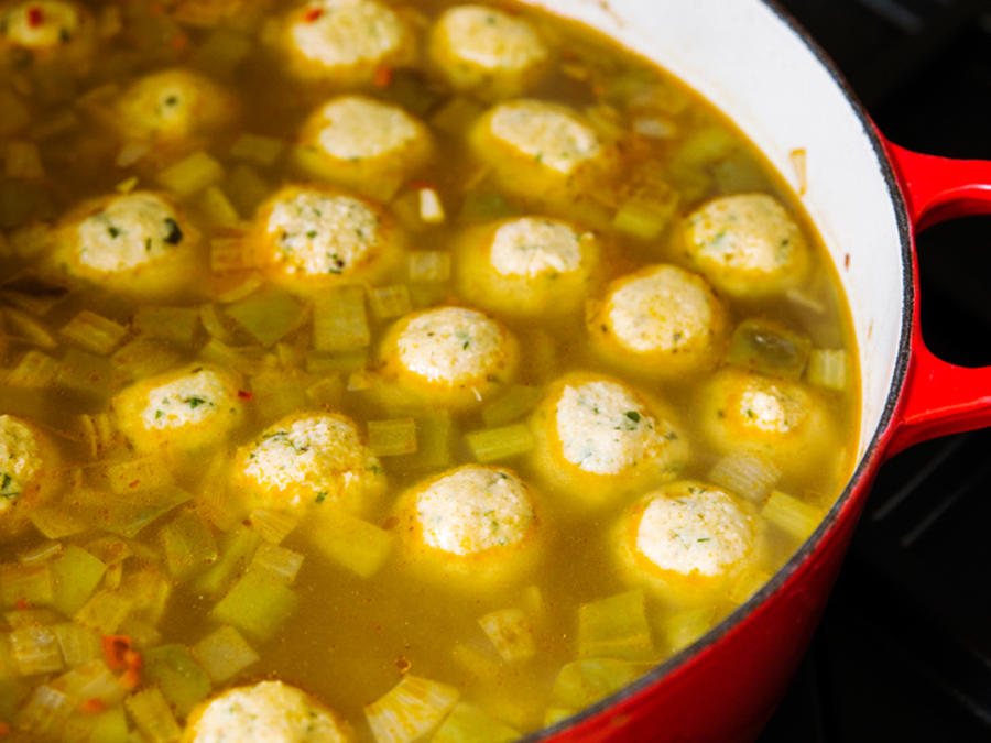 Poaching Matzah Balls