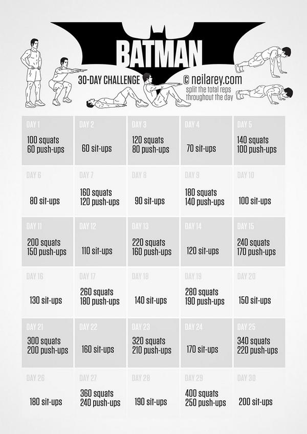 Batman 30 day fitness challenge