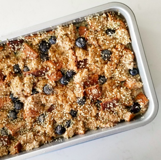 Blueberry French Toast Casserole Baking Tray