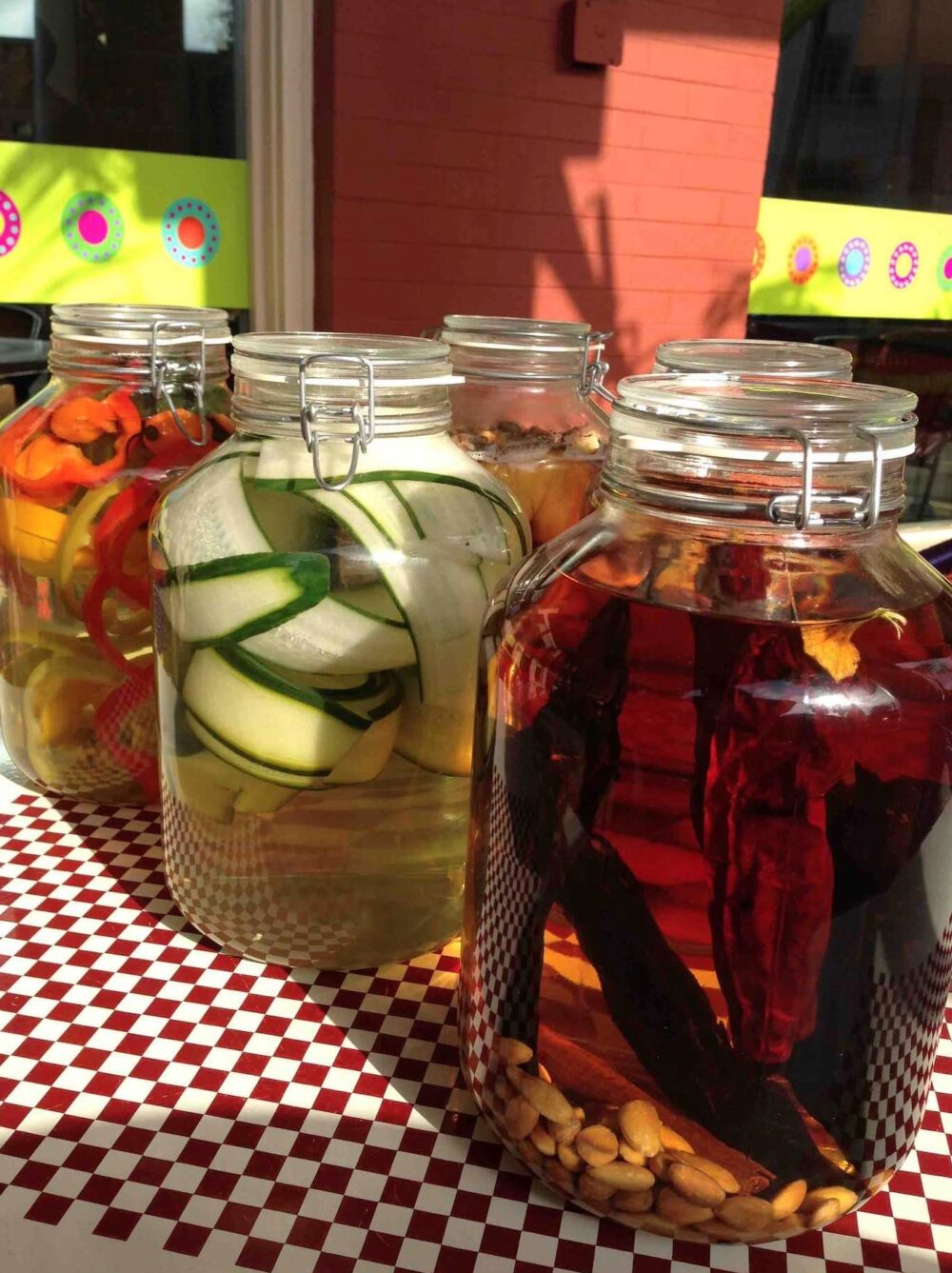 Peppers, cucumbers, and chilis
