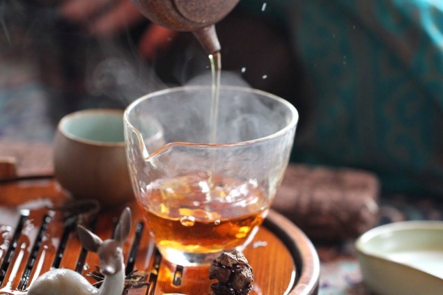 serving tea