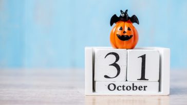 happy halloween day with 31 october calendar wood jack o lantern pumpkin and bat decor with funny t20 0x329g