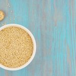 quinoa seed bright blue grain close macro up background raw food ingredient cereal crop dry health t20 1QExog