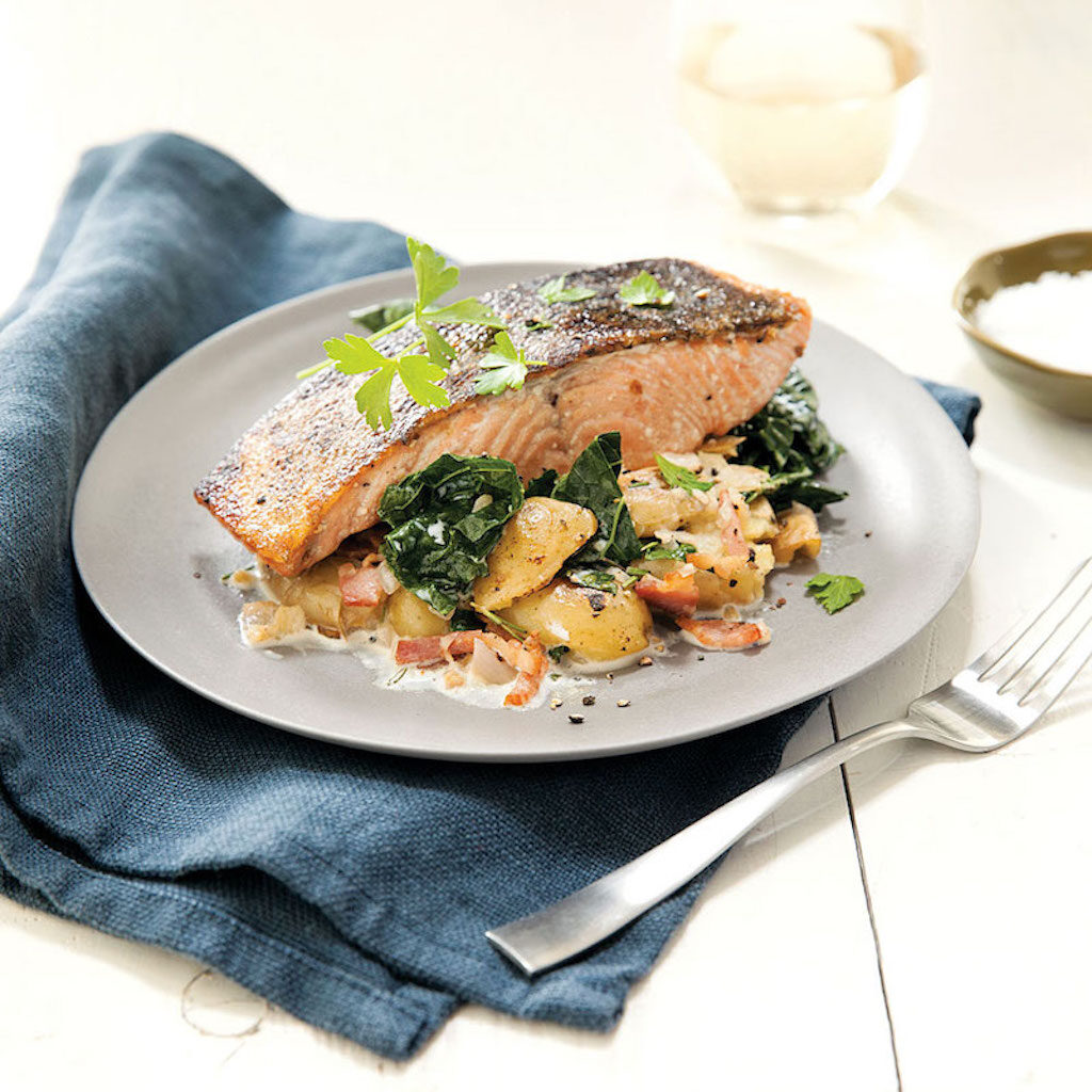 1412p125 smashed bacony potatoes kale roasted salmon ck